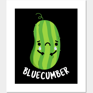 Blue-cumber Funny Sad Veggie Cucumber Pun Posters and Art